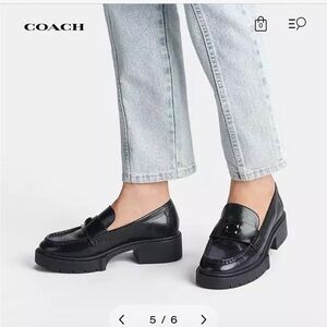 Coach Black Penny Loafers Modern Flats